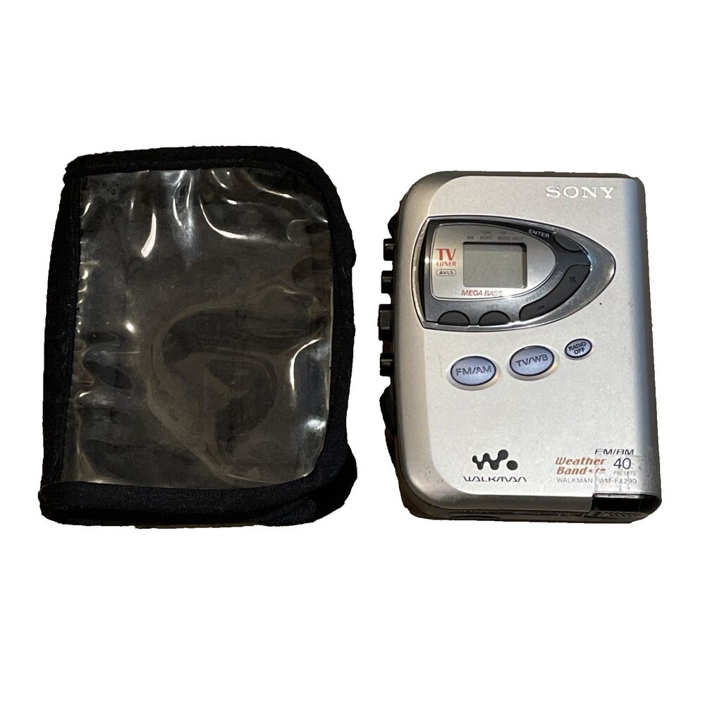 Sony Walkman WM-FX290 Digital AM/FM TV Weather Cassette Player w/ Carry Case